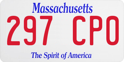 MA license plate 297CP0