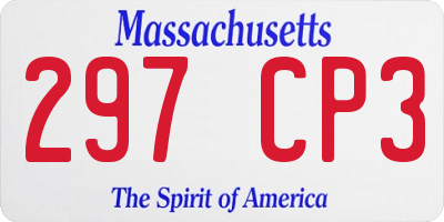 MA license plate 297CP3