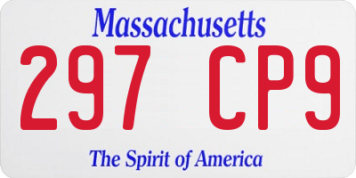 MA license plate 297CP9