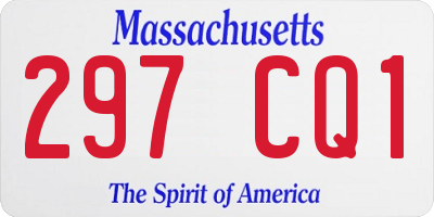 MA license plate 297CQ1