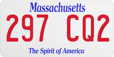MA license plate 297CQ2