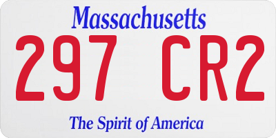 MA license plate 297CR2