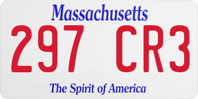 MA license plate 297CR3