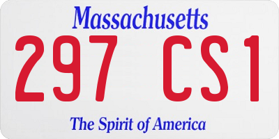 MA license plate 297CS1