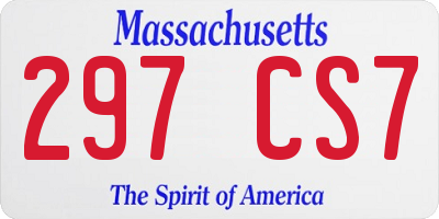 MA license plate 297CS7