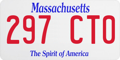 MA license plate 297CT0