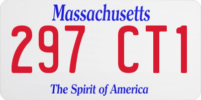 MA license plate 297CT1