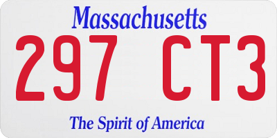 MA license plate 297CT3