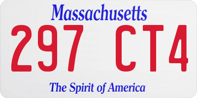 MA license plate 297CT4