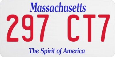 MA license plate 297CT7