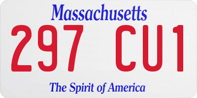 MA license plate 297CU1