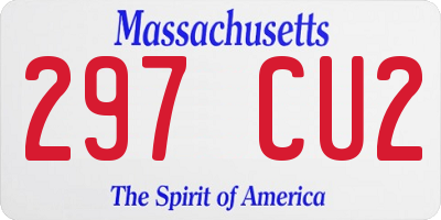 MA license plate 297CU2