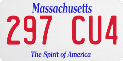 MA license plate 297CU4