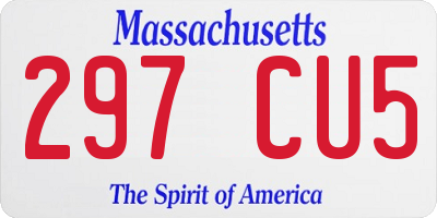 MA license plate 297CU5