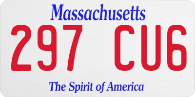 MA license plate 297CU6