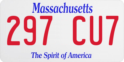 MA license plate 297CU7