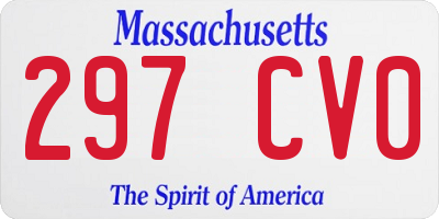 MA license plate 297CV0