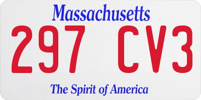 MA license plate 297CV3