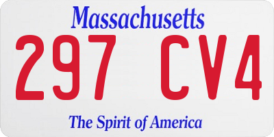 MA license plate 297CV4