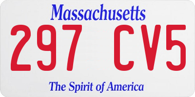 MA license plate 297CV5