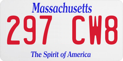 MA license plate 297CW8