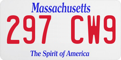 MA license plate 297CW9