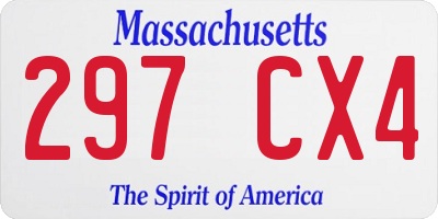 MA license plate 297CX4