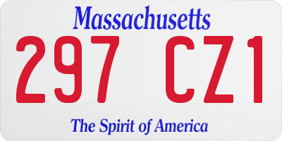 MA license plate 297CZ1
