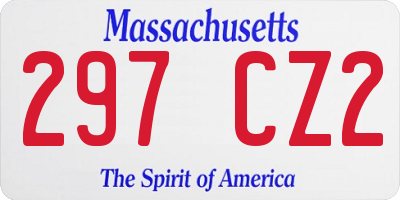 MA license plate 297CZ2