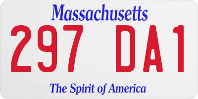MA license plate 297DA1