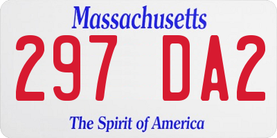MA license plate 297DA2
