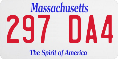 MA license plate 297DA4