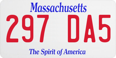 MA license plate 297DA5