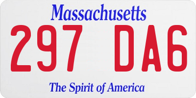 MA license plate 297DA6
