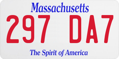 MA license plate 297DA7