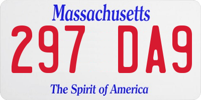 MA license plate 297DA9