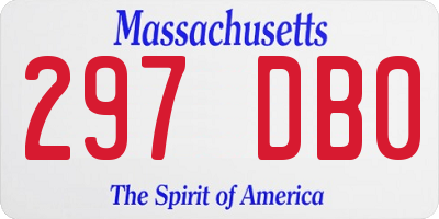 MA license plate 297DB0
