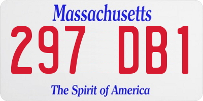 MA license plate 297DB1