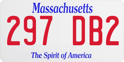 MA license plate 297DB2