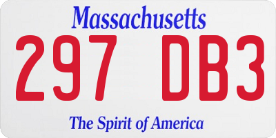 MA license plate 297DB3