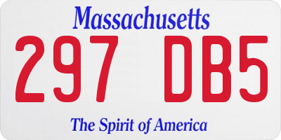 MA license plate 297DB5