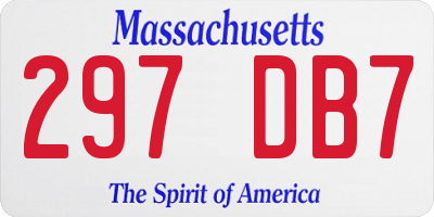 MA license plate 297DB7