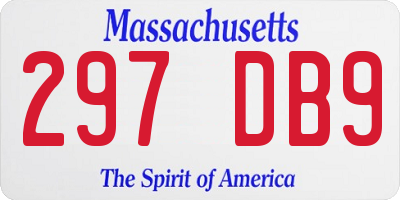 MA license plate 297DB9