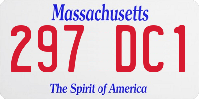 MA license plate 297DC1