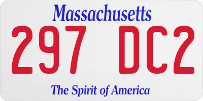 MA license plate 297DC2