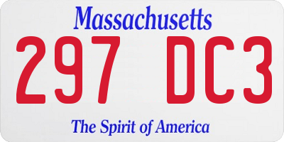 MA license plate 297DC3