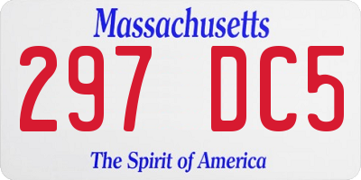 MA license plate 297DC5