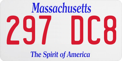 MA license plate 297DC8