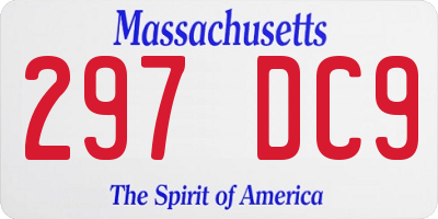 MA license plate 297DC9
