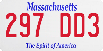 MA license plate 297DD3
